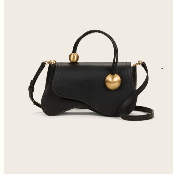 Cult Gaia Kazia Crossbody in Black – NWT Sculptural Leather + Gold Orbs - Picture 2 of 9